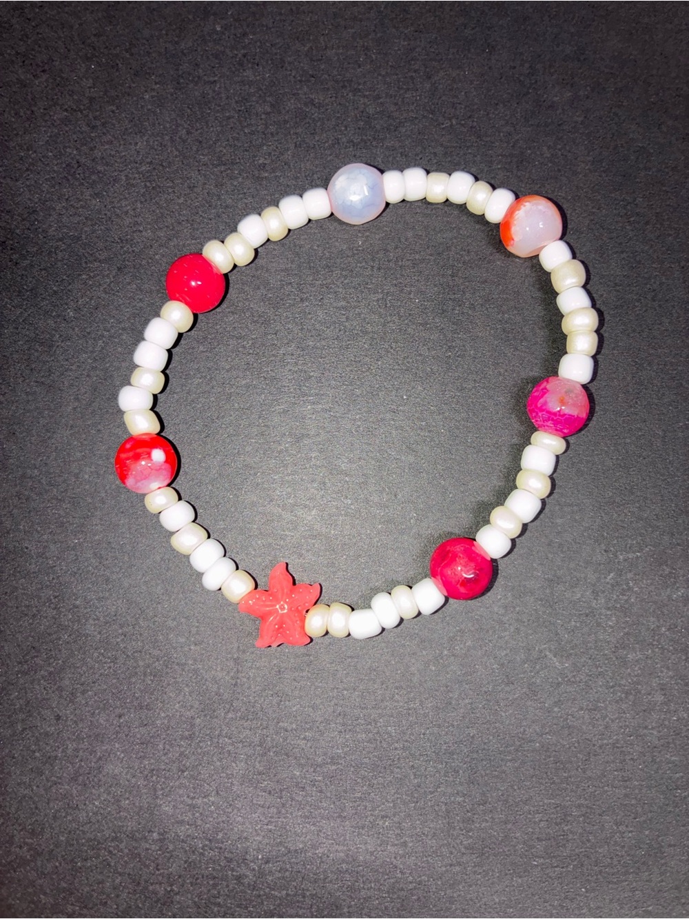 Pink agate starfish bracelet